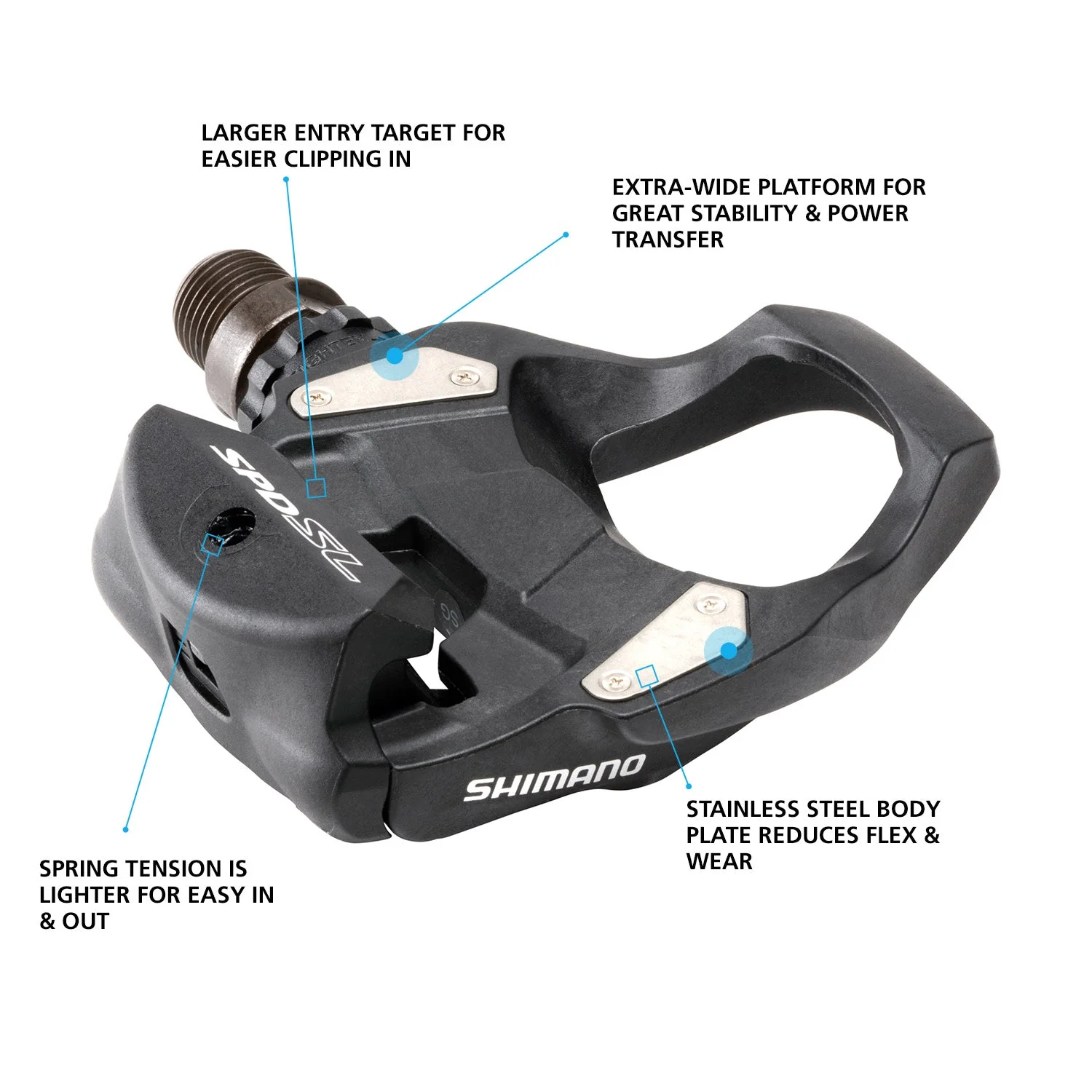 Shimano SPD-SL Pedals Black PD-RS500 - Image 2