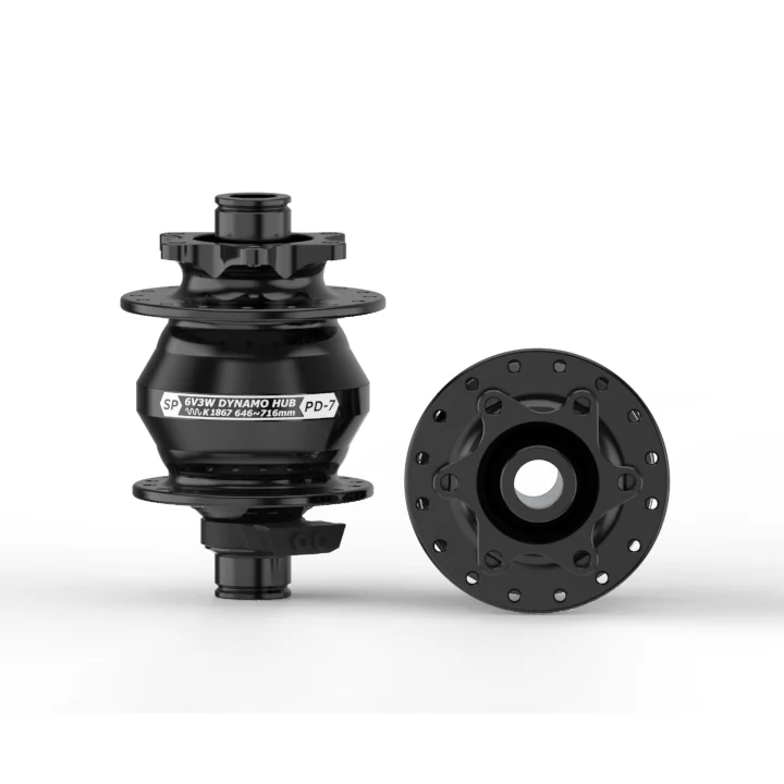 Shutter Precision PD-7 Dynamo Hub  (12mm, 6-bolt) 32h Black